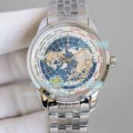 Replica Jaeger-LeCoultre Geophysic Universal Time Watch Blue Dial Stainless Steel